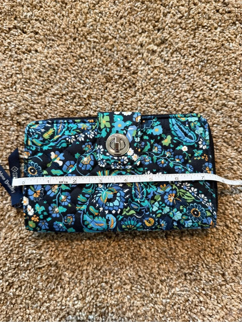 VERA BRADLEY Cotton RFID Turnlock Wallet in Dreamer Paisley